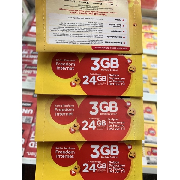 KARTU PERDANA IM3 INDOSAT 3GB FREEDOM/FREEDOM U SEGEL