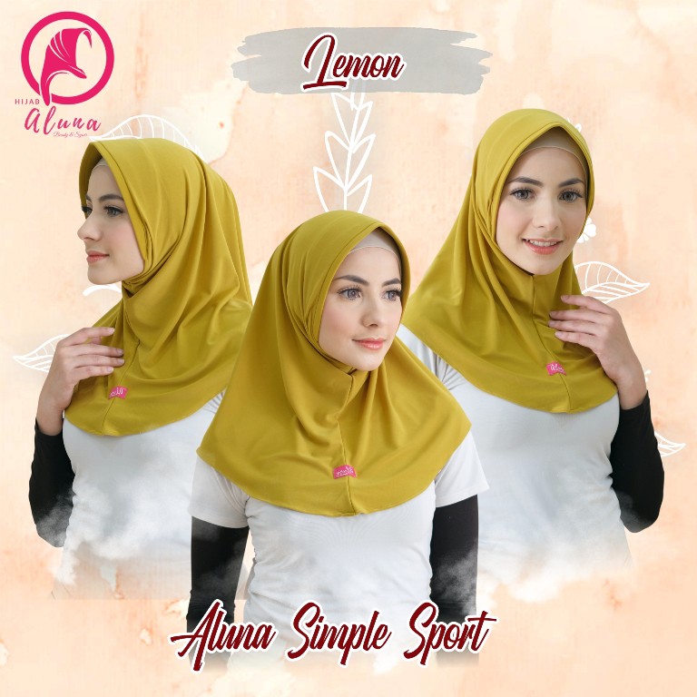 Instant Simple Sport By Hijab Aluna Official | Kerudung | Jilbab | Hijab | Hijab Instan | Jilbab Instan | Jersey Stella-Lime