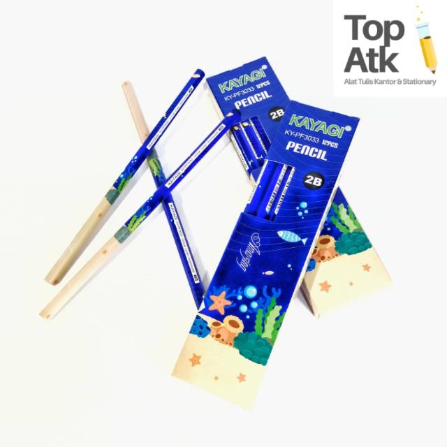 

Pensil Kayagi Biru Murah 2B Pencil