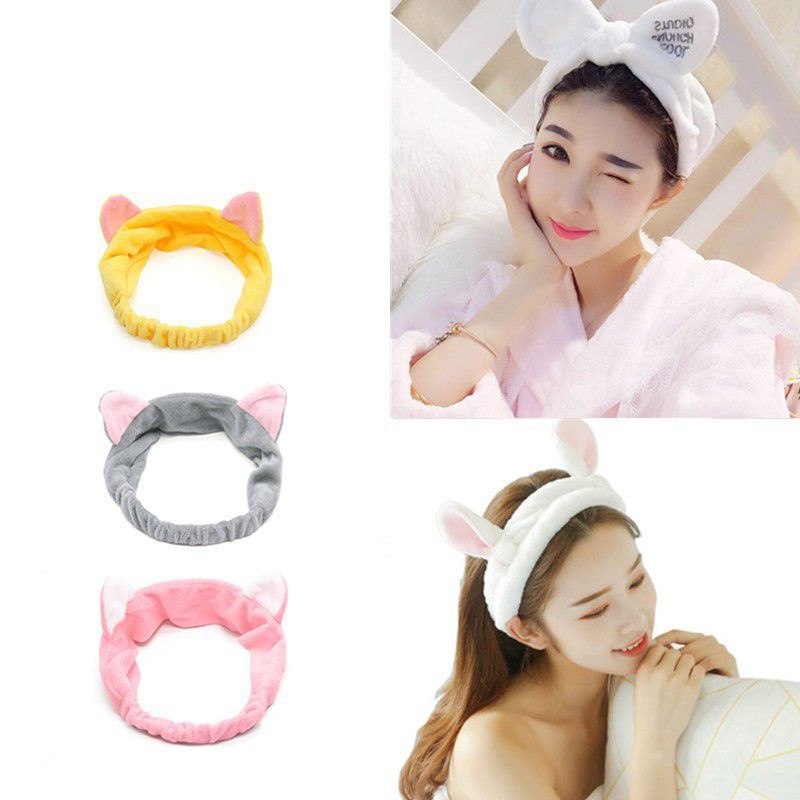 READY STOCK] Bandana Masker / Bando Mandi Facial Headband Hairband Korea Model Pita Kelinci Kucing