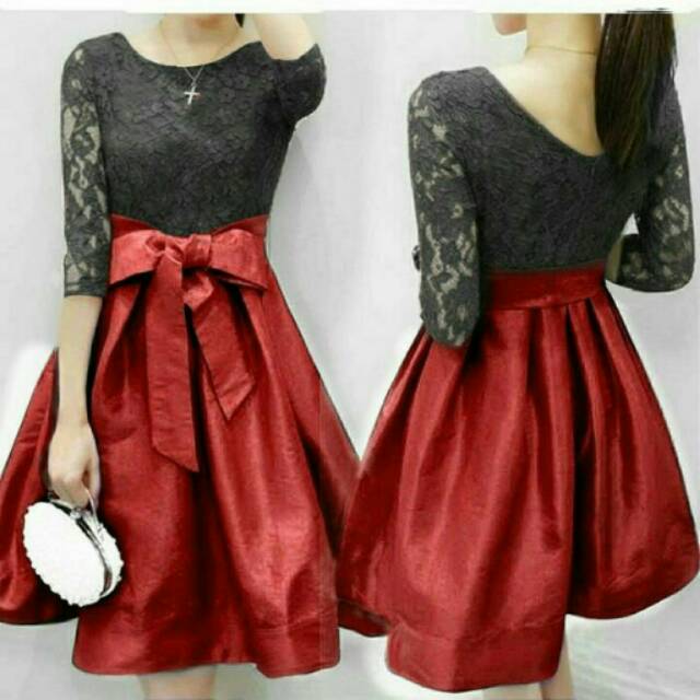 Mini Midi Cut Dress Gaun Pesta Prom Night Undangan