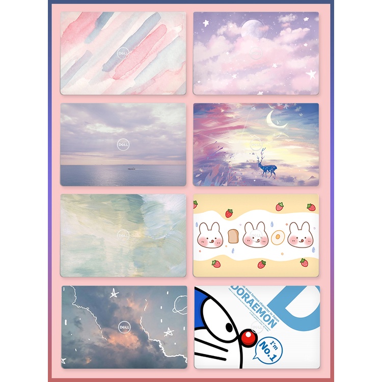 DIY Universal Laptop Stickers Computer Skin Vinyl 2 Sides Notebook Skin for 11/12/13/14 Inch Computer Sticker Dell Inspition 5000 14 Inch 5488 Notebook Shell Protective Film G3 Traveling Box 3579 Accessories 5490 5493 5498 5590 Full Set