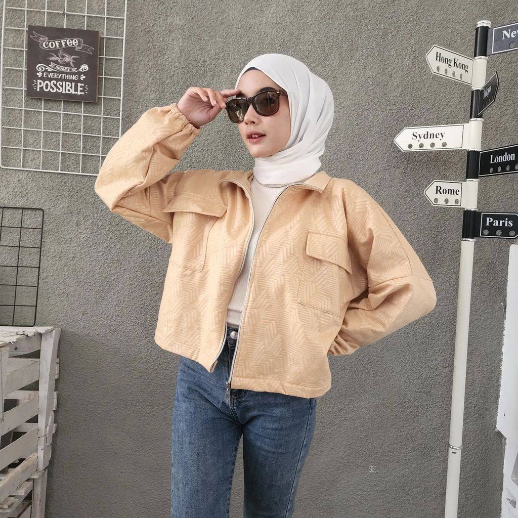 HARUKA ETNIK EMBOSS Sweater Jacket Cardigan Model Outer Fashion Terkini mMotif Timbul OOTD Keren Ala Korean