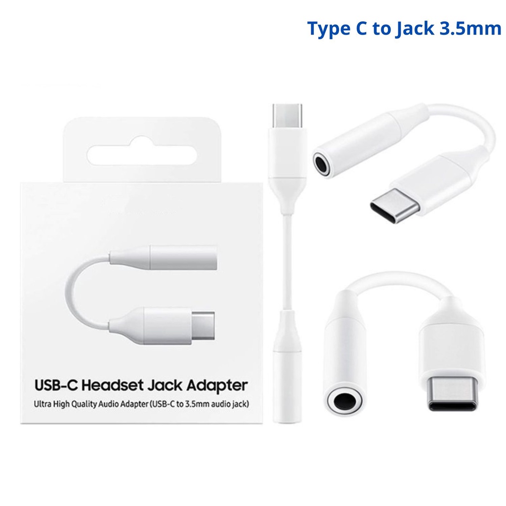 Kabel Audio Jack Samsung Type C - Converter Adapter Tipe C to Headset Jack 3.5mm for Samsung A33 A53 A73 S20 S21 S22 Note 10 20 21 22 / Poco X3 F3 F4