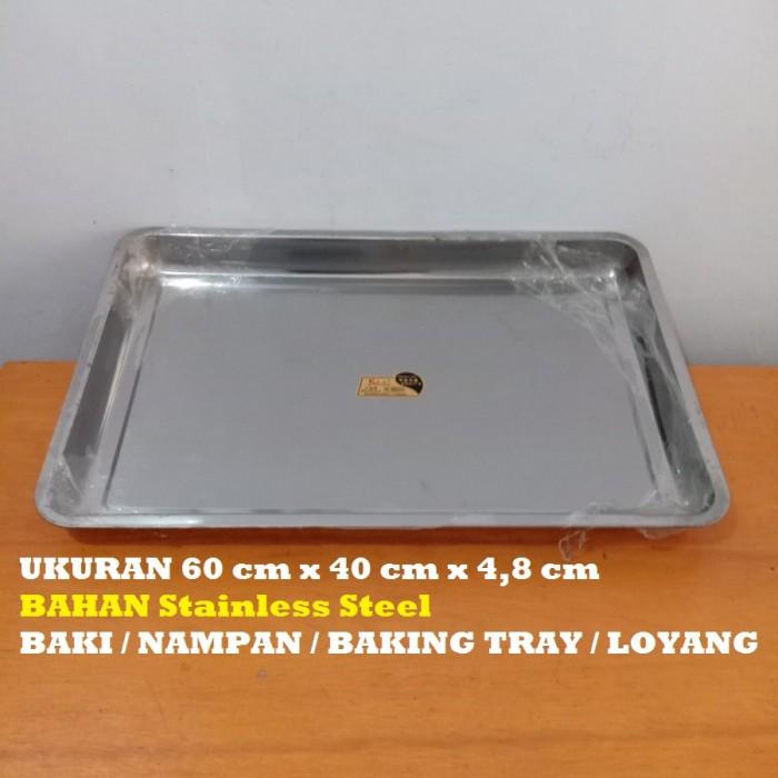 Nampan Nampan Stainless 60 Cm X 40 Cm X 4,8 Cm Baki Super Besar Tebal Awet