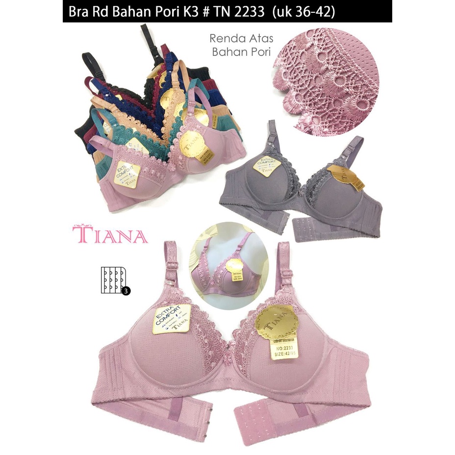 TIANA | BRA Cup Besar Kait 3 / BH Jumbo / Tanpa Kawat / TN 515