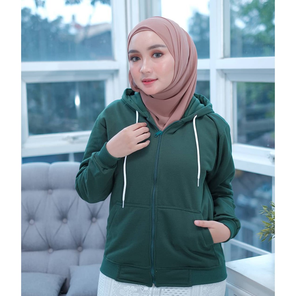 ZIPPER HOODIE POLOS UNISEX - ATASAN TEBAL PREMIUM