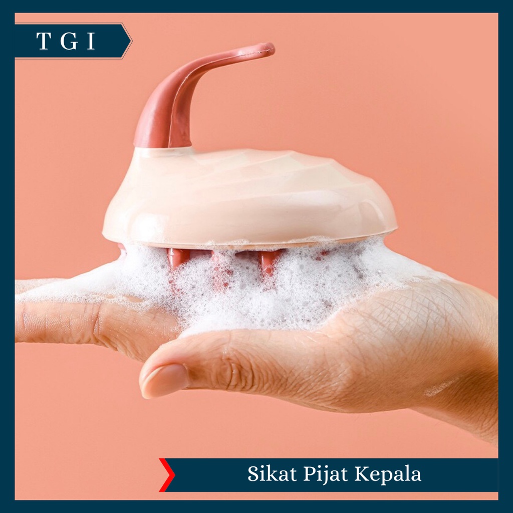 TGI - SIKAT KERAMAS SILIKON KULIT KEPALA KETOMBE SILICONE SCALP COMB WASH | SIKAT PIJAT KULIT KEPALA BAHAN SILIKON