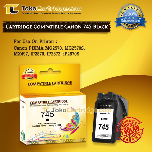 Cartridge Compatible Canon PG745 New Catridge PG 745 Tinta PG-745 Black Printer ip2870 mg2570 mg240