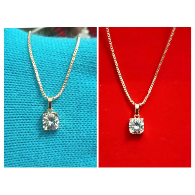 SK81. Kalung xuping wanita lapis emas dgn mata zircon UK 45 Itali