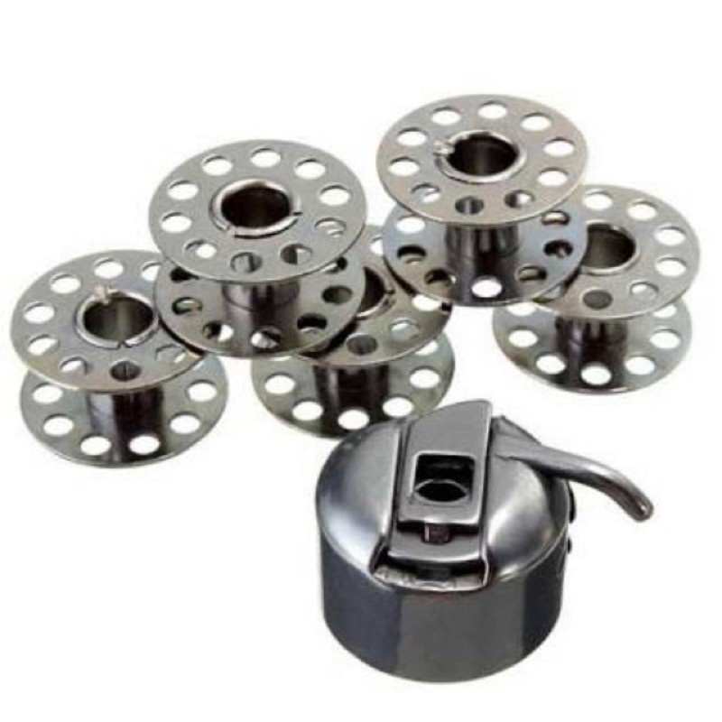 Paket Hemat BTF (5 Spool + 1 Sekoci) Mesin Jahit Butterfly Singer Hitam Jadul