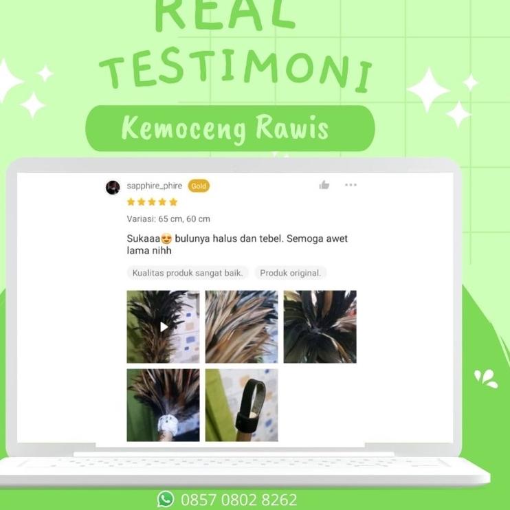 『DISKON』 KEMOCENG BULU AYAM LANCUR COKLAT PREMIUM 65cm - KEMOCENG SULAK MURAH ULU AYAM KERAJINAN TAN