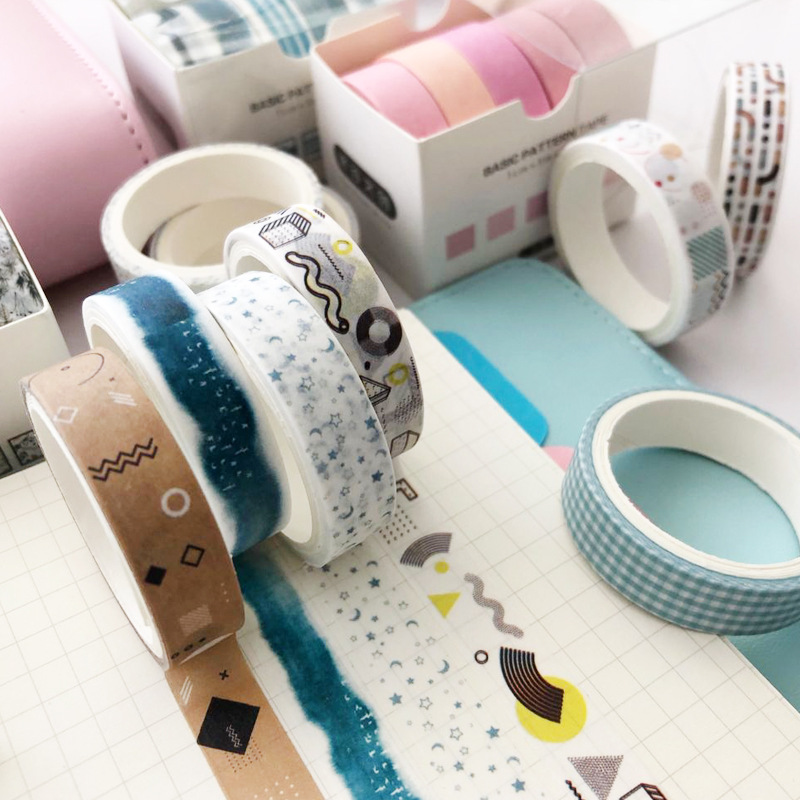 5 Roll / Pak Tape / Selotip Washi Motif Bunga Gaya Jepang Panjang 3m Untuk Dekorasi Diary / Sekolah Diy