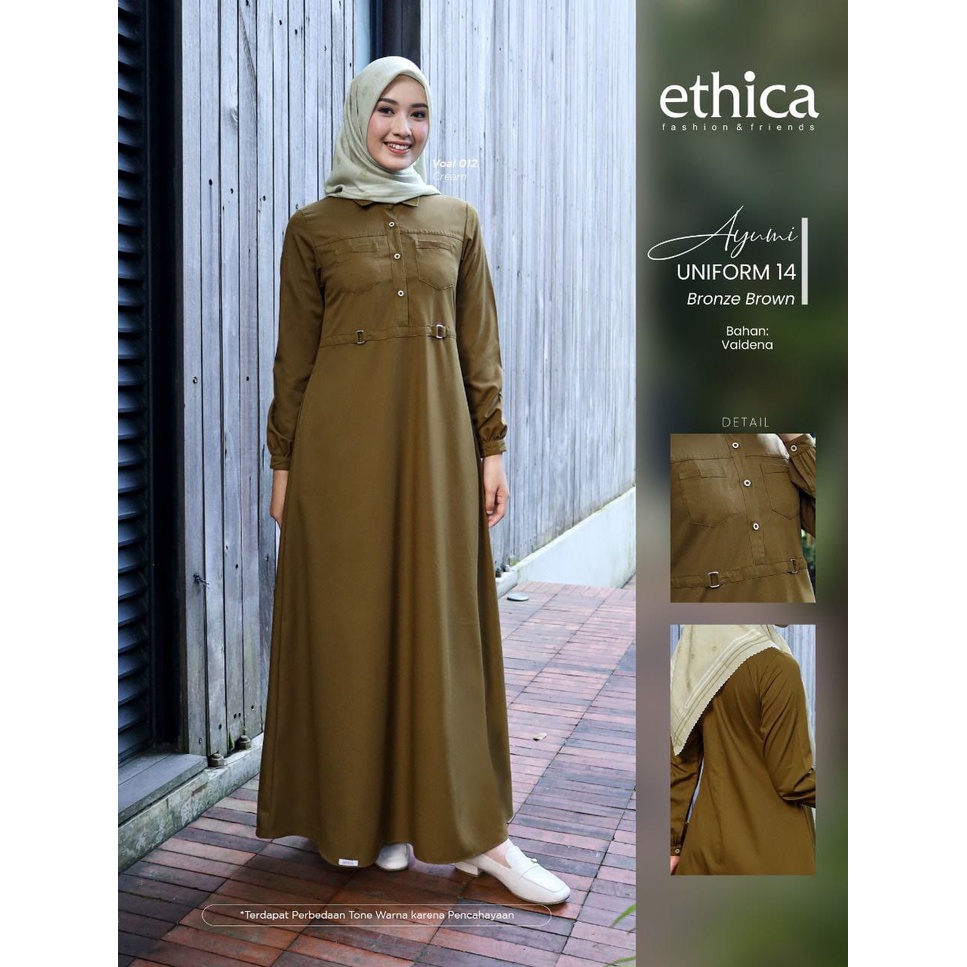 Gamis Ethica / Ayumi Uniform 13 - 14 Bronze Brown / Fashion Muslim