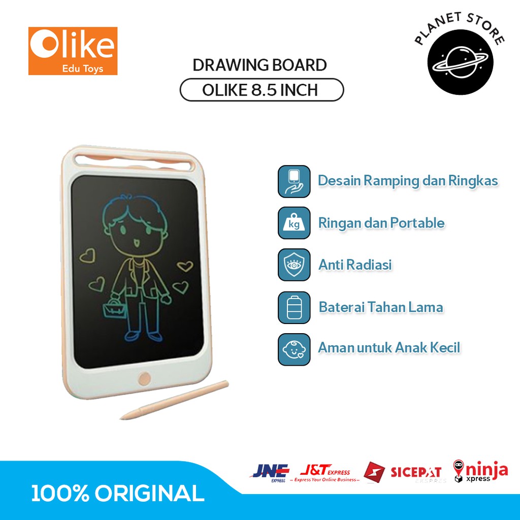 Jual OLIKE LCD DRAWING BOARD PAPAN TULIS DIGITAL EDUKASI TABLET DRAW 8.