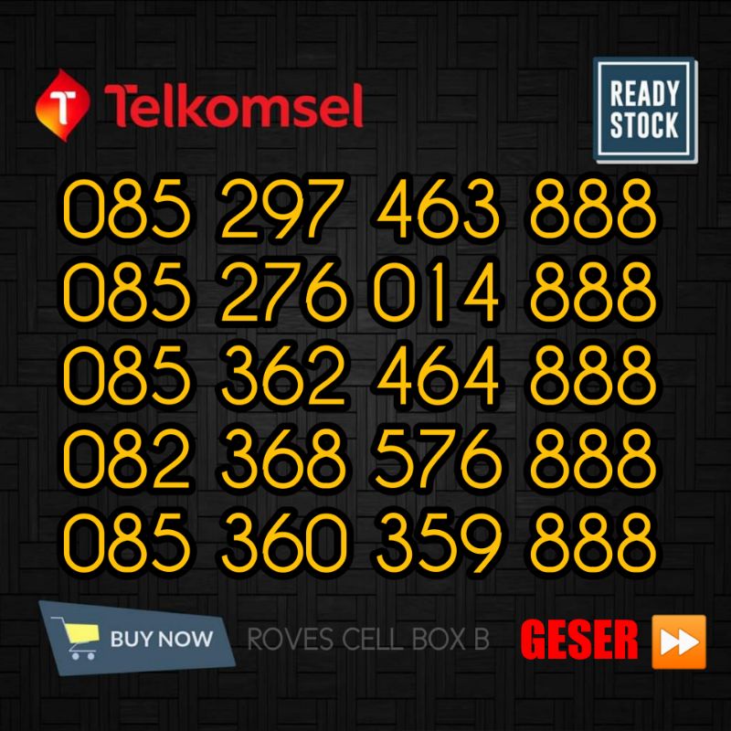 NOMOR CANTIK TELKOMSEL SERI TRIPLE 888 HOKI KARTU AS HOKY