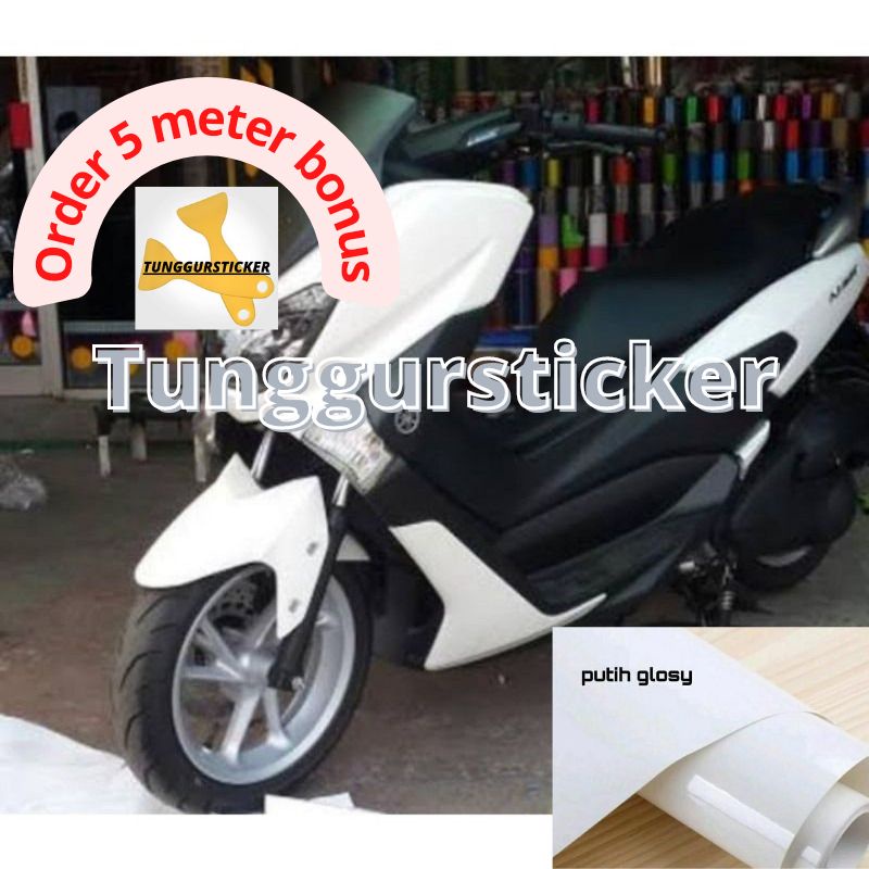 STIKER MOTOR PUTIH DOFF PUTIH GLOSSY, stiker skotlet motor putih doff ,glossy skotlet Stiker