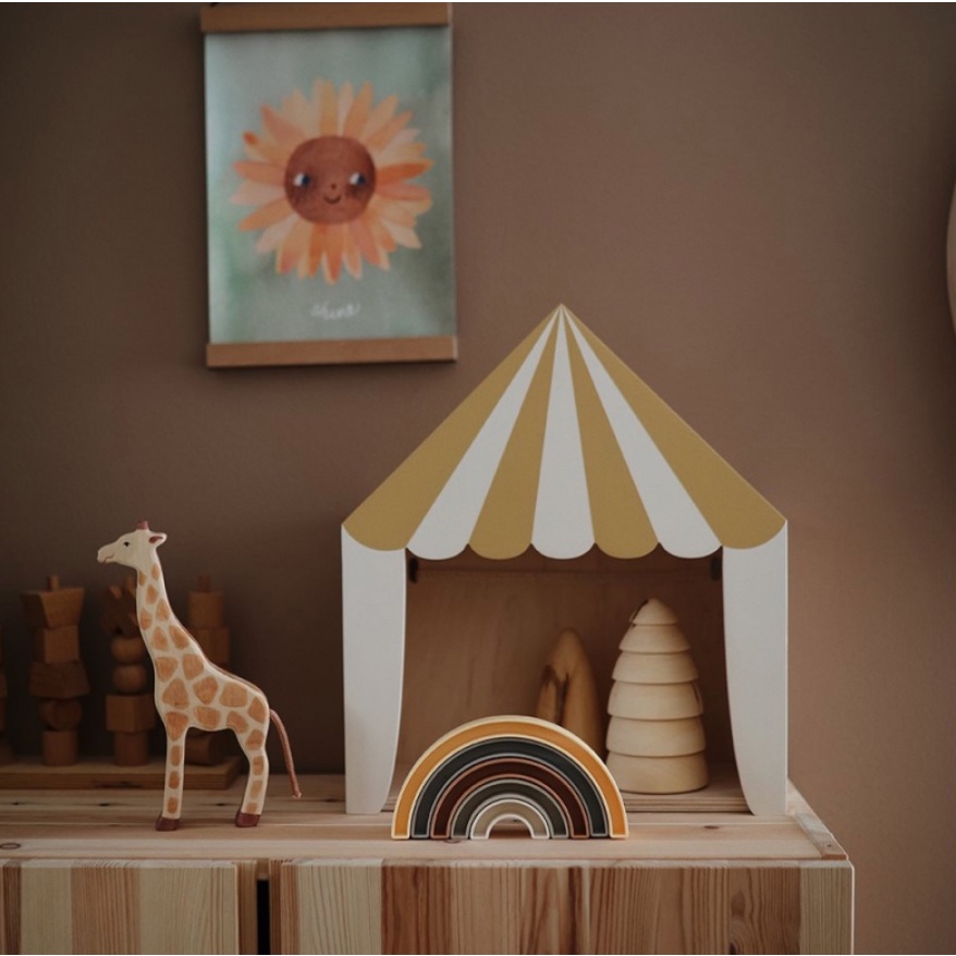 Mushie Rainbow Stacker Toy (Made in Denmark) - Mainan Montessori Stacking Toys Anak Bayi Educational Edukasi