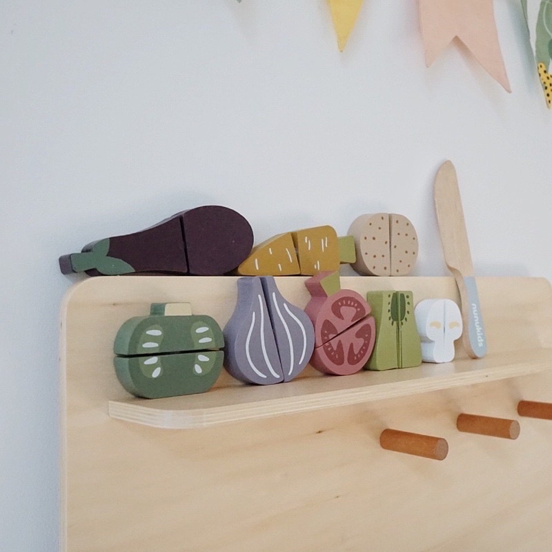 nunukids vegetable cutting board mainan papan memotong sayur pretend plays