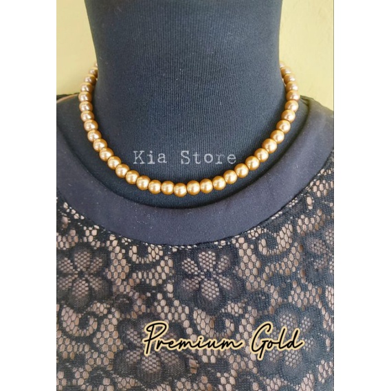 KIA STORE-Kalung mutiara pearl nacklace Wanita&amp;pria/ American style korea/Kalung mutiara Choker/Kalung rantai/kalung viral/Fashion wanita pria