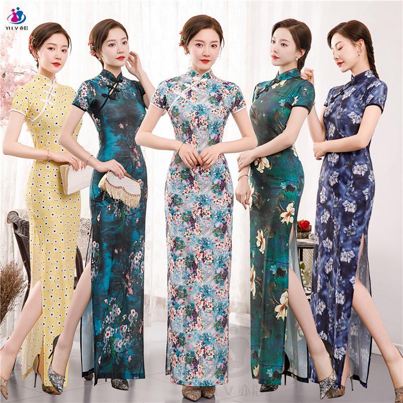 Improved cheongsam 2021 new style young girl long style retro temperament Republic of China Style Ol