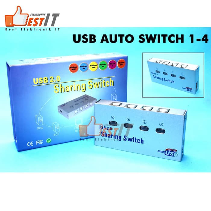 USB Auto Switch Printer 4 Port