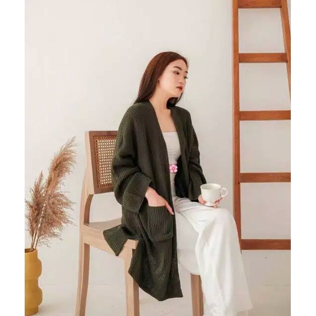 Cardigan Rajut Long Oversize Jumbo