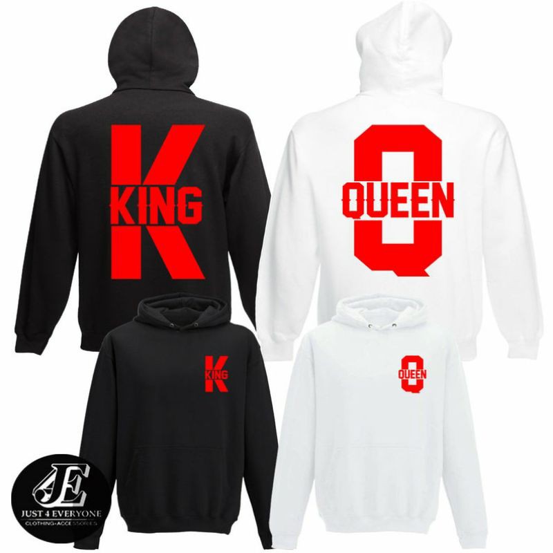 S - XXXXXL(6XL) Jaket Hoodie COUPLE KING QUEEN JUMBO BIGSIZE OVERSIZE Hoodie Couple LOVE Queen King