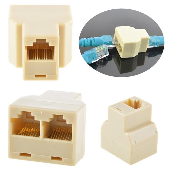 Connector Barel RJ45 Double Splitter || Type BR-RJ5 || Barrel UTP Konektor Kabel Lan Cat5e