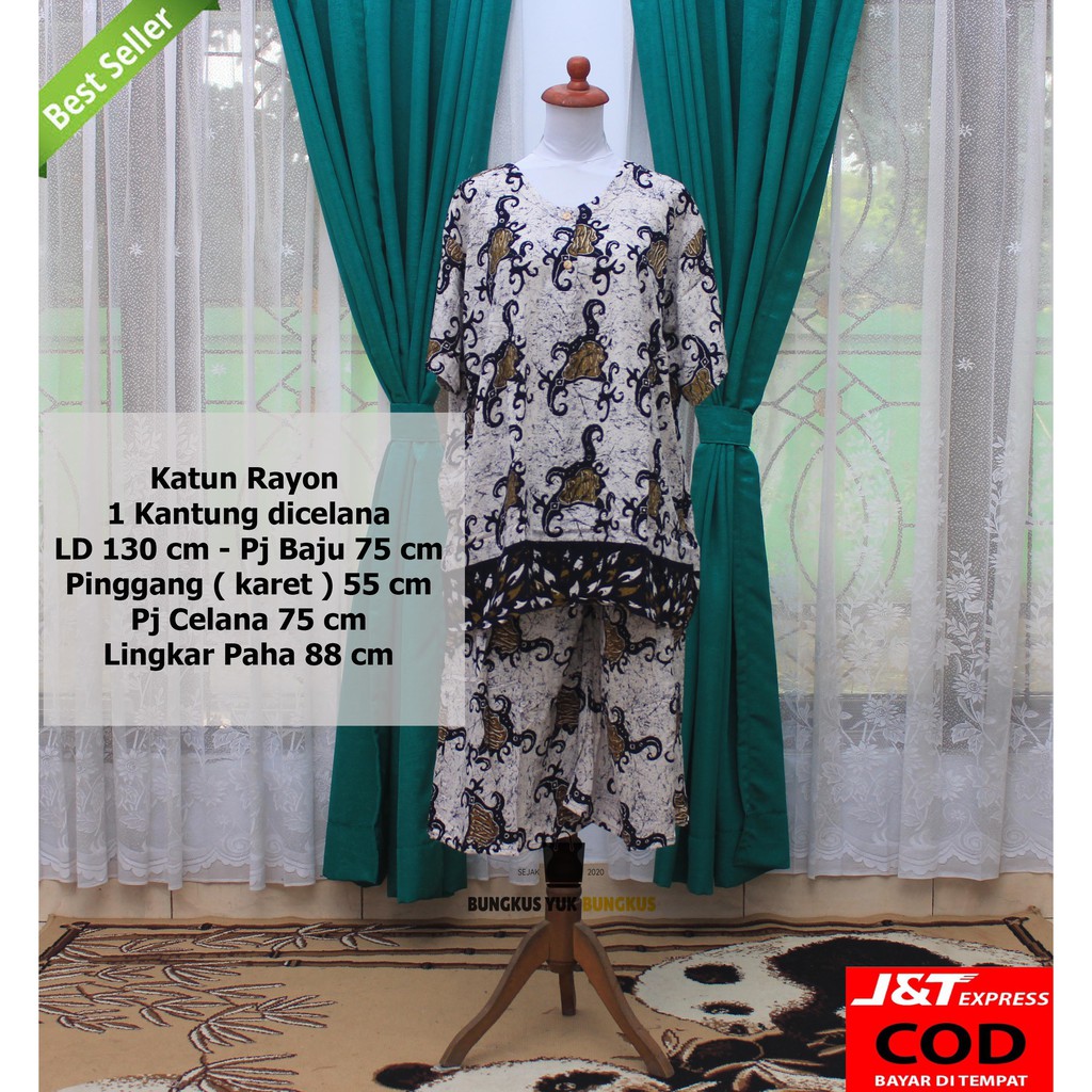{ BISA COD } SETELAN JUMBO CELANA PENDEK BATIK KAOS | STELAN JUMBO CP BATIK KAOS | SETELAN CP BATIK