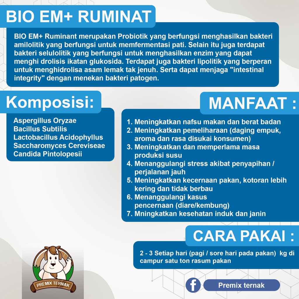 Probiotik Cair Peternakan 1LT/TON Pakan Sapi Domba Kambing Untuk Fermentasi Pakan I BIO EM PLUS 1 liter