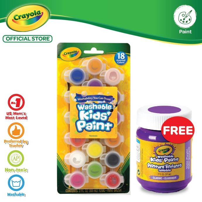 

><><><] Crayola Washable Paint Pots - 18 Color