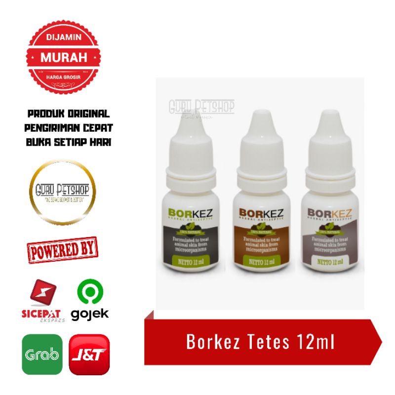 Borkez Antiseptic Tetes 12ml Anjing Kucing Kelinci Obat Tetes Scabies Jamur