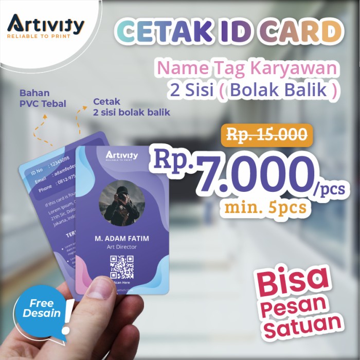 

Cantik Cetak Kartu Pvc Id Card Bahan Tebal Murah Sale!!!