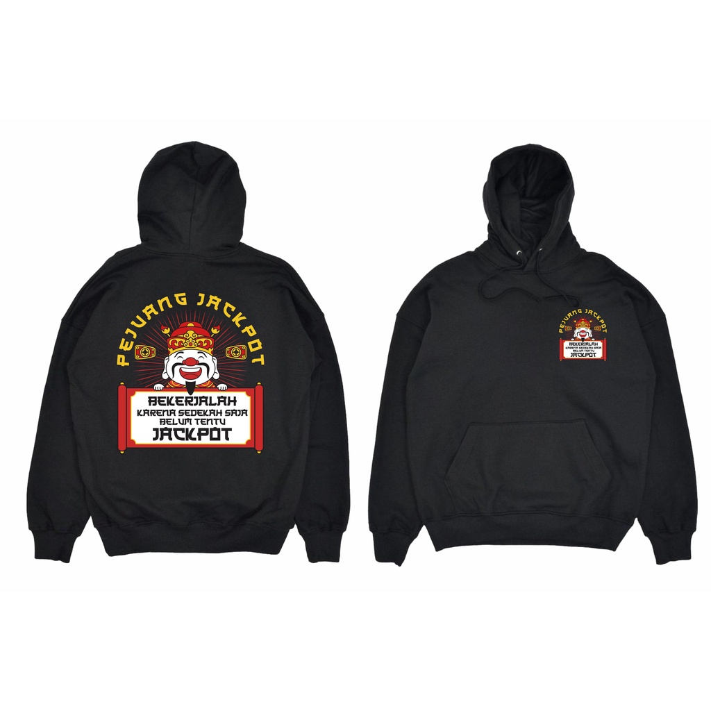 JAKET HOODIE KAKEK MERAH PEJUANG JACKPOT BIG SIZE JUMBO