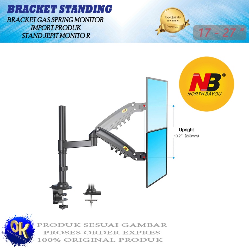 Bracket Monitor/ Breket Jepit Meja / Braket TV NB H80 17-27 inc