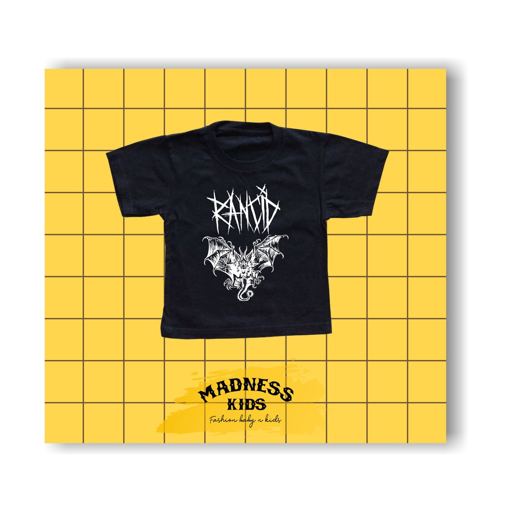 KAOS BAND ANAK PUNK RANCID BAT BAJU BAND ANAK LAKI LAKI DAN PEREMPUAN DISTRO MURAH PREMIUM