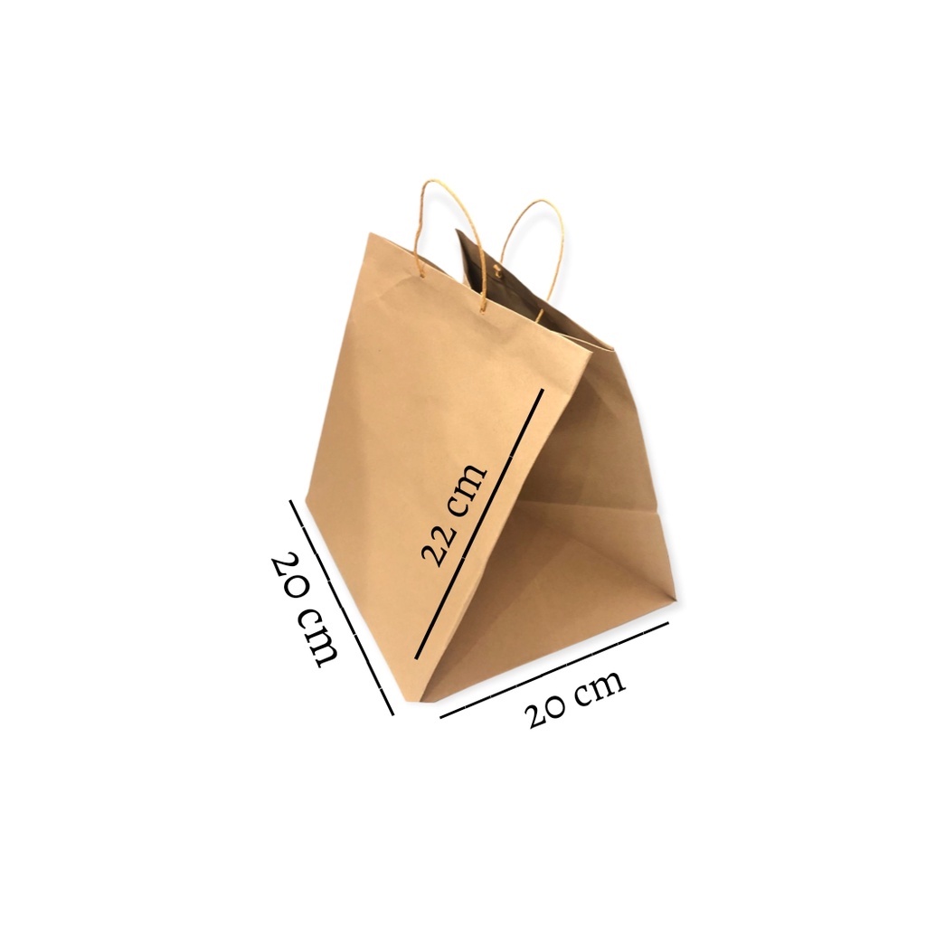 

PAPERBAG COKELAT CRAFT LINER isi 20pcs / PAPERBAG POLOS Uk 22x20x20cm / Tas Kertas / Tas Souvenir