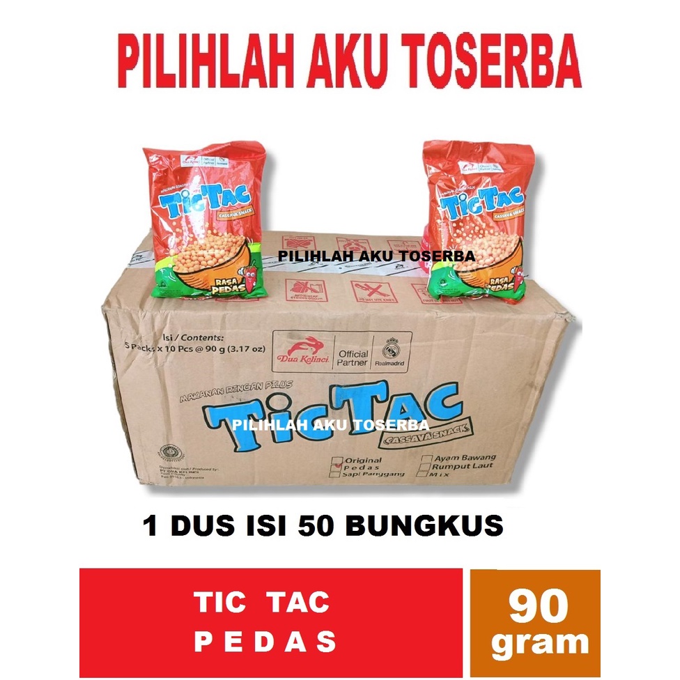 TIC TAC PEDAS 90 GR - ( HARGA 1 DUS ISI 50 BUNGKUS )