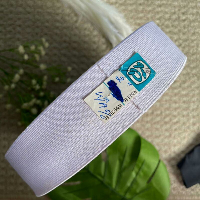 Sale Cuci Gudang Karet elastis LQ roll lebar 4 cm 5cm 2 inch Putih Jahit Konveksi Sprei Celana Pingg