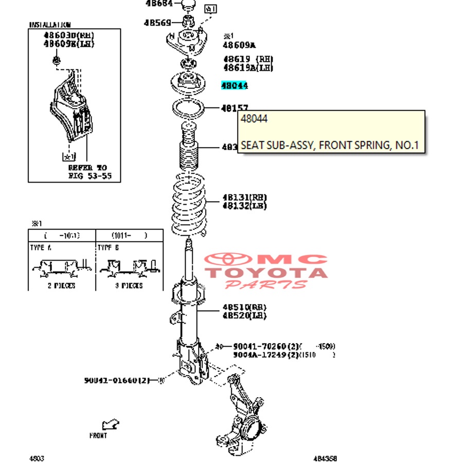 Tatakan Per Shockbreker Depan Rush Terios 48044-BZ050