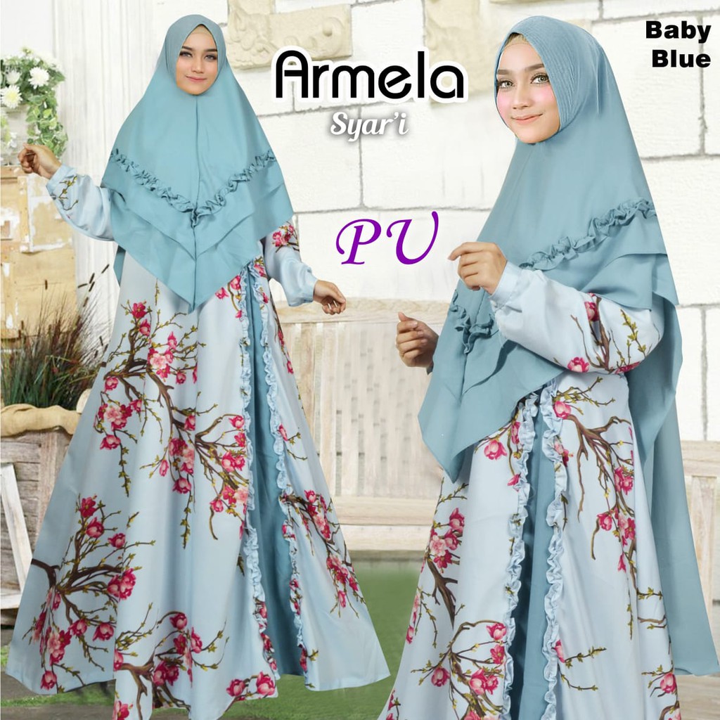 HOPYLOVY - Syari Armela Gamis High Quality + Bergo