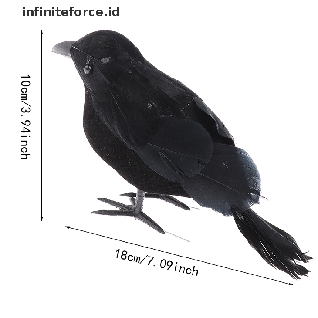 (Infiniteforce.Id) Burung Gagak Hitam Realistis Untuk Dekorasi Halloween