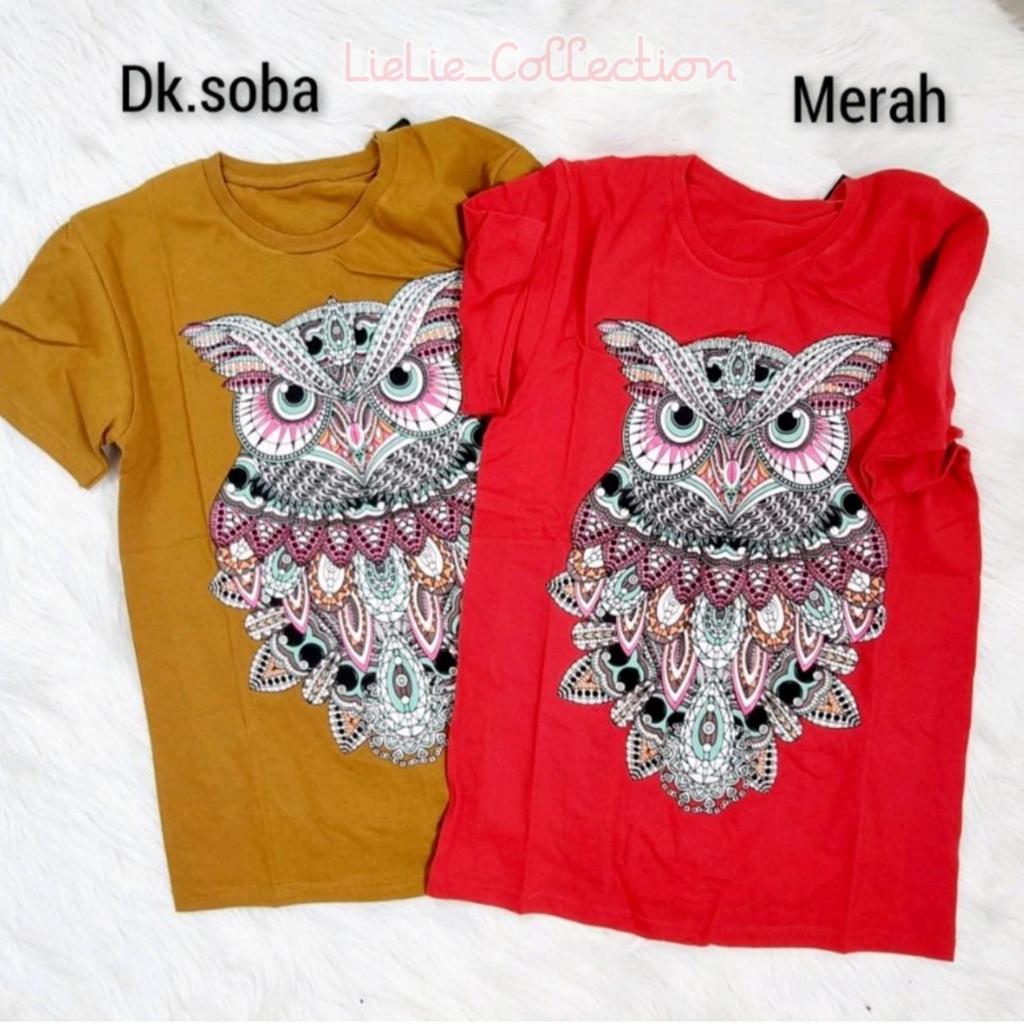 KAOS WANITA IMPORT MURAH / KAOS OWL / SIZE ALL SIZE