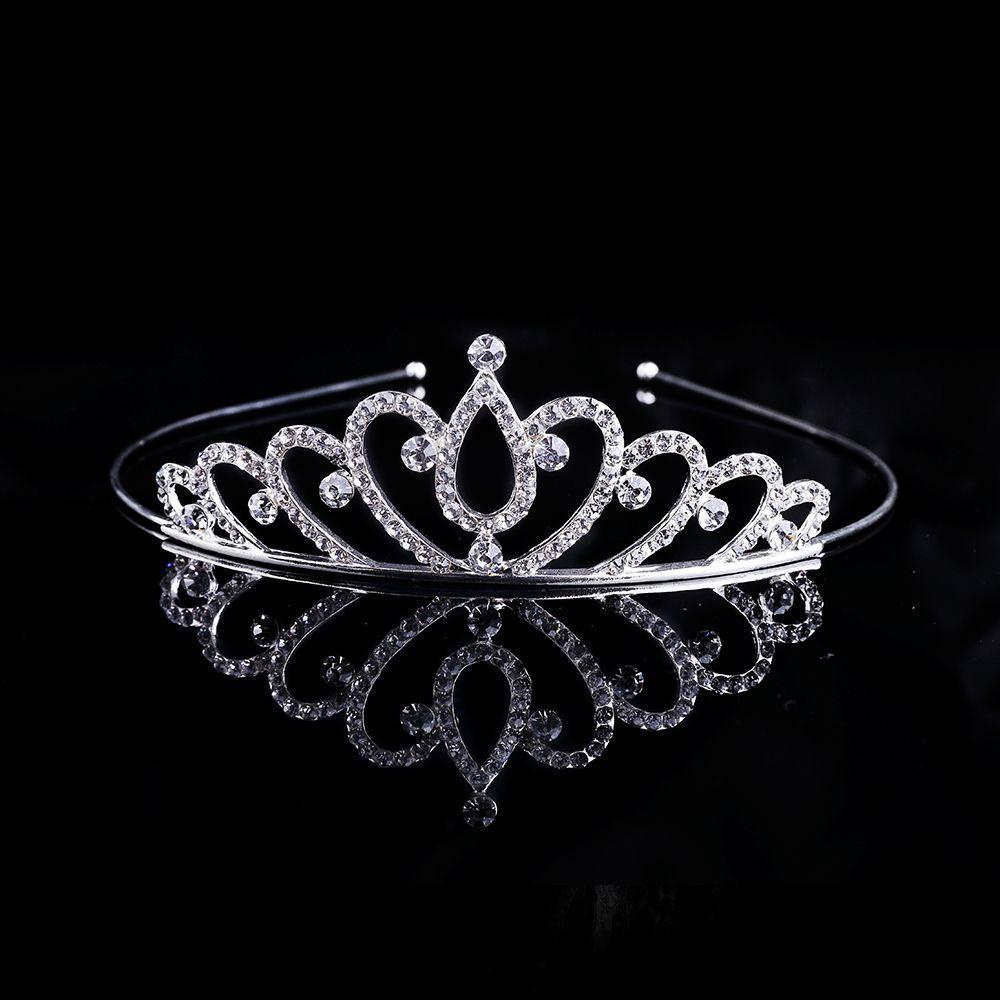 Needway Kristal Berlian Imitasi Mahkota Bando Pesta Fashion Aksesoris Rambut Cinta Hati Rambut Perhiasan Kupu-Kupu Pengantin Pernikahan Perhiasan