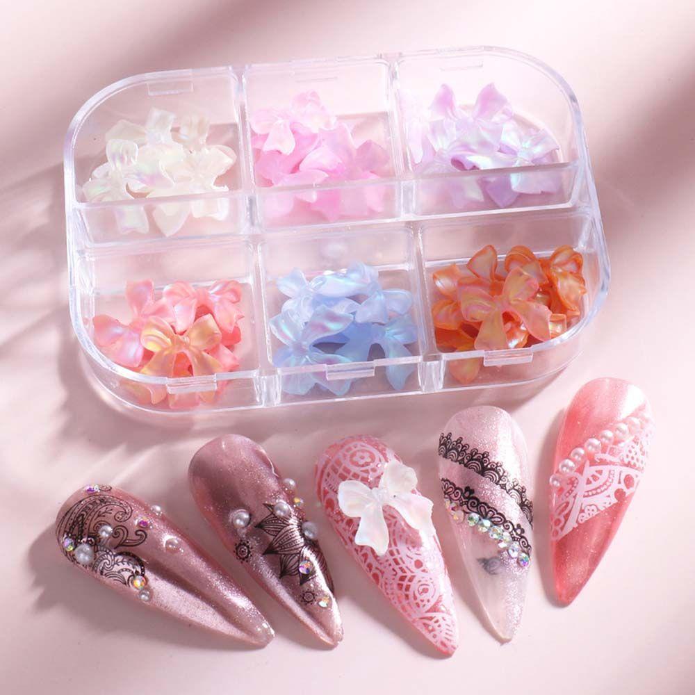 Mxbeauty 3D Nail Art Perhiasan DIY Fashion Nail Art Charms Hiasan Kuku Sparkly Frosted Ikatan Simpul Nail Rinestones