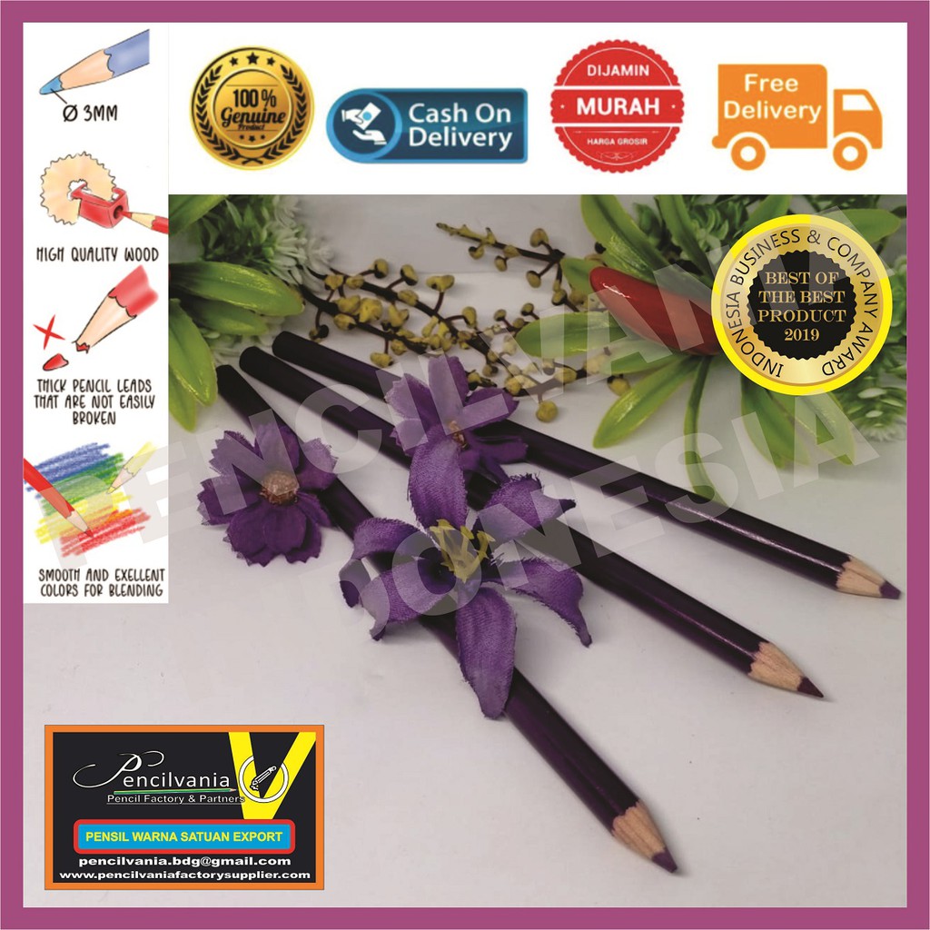 

PENSIL WARNA UNGU Satuan Panjang Lengkap Murah Rekomendasi Terbagus Recomended Color Pencil Purple