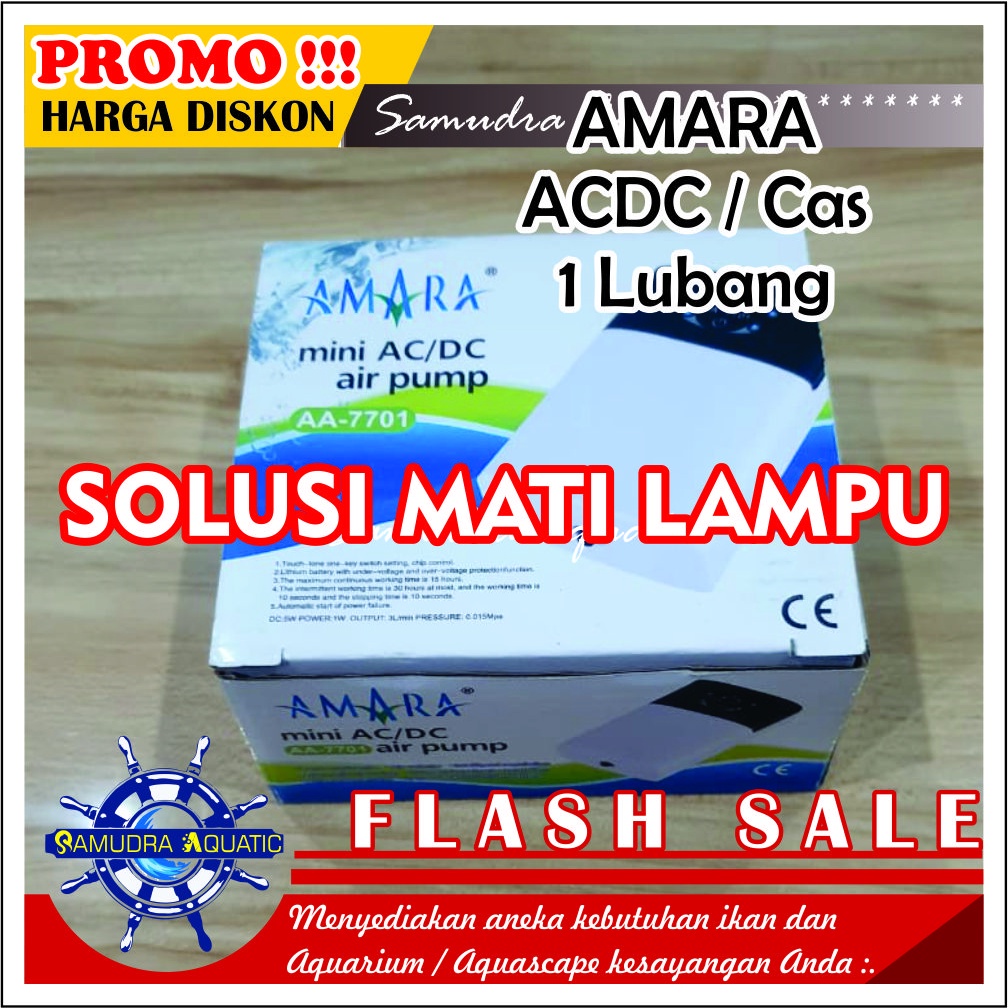 AERATOR CAS, ACDC, Aerator Lampu Mati, Air Pump Mesin Airator Aquarium Aquascape, FREE BUBLEWRAP