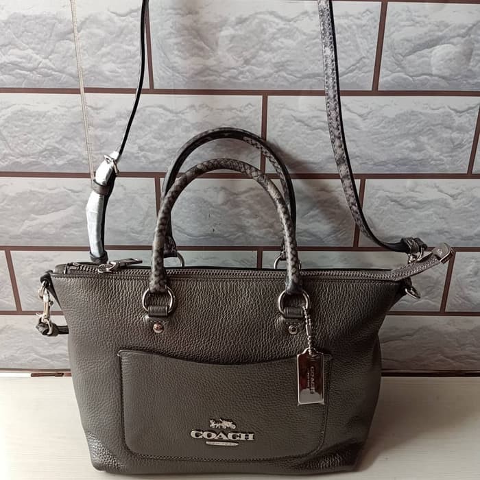 TAS WANITA COACH ORIGINAL - COACH EMMA MINI SATCHEL GUNMETAL
