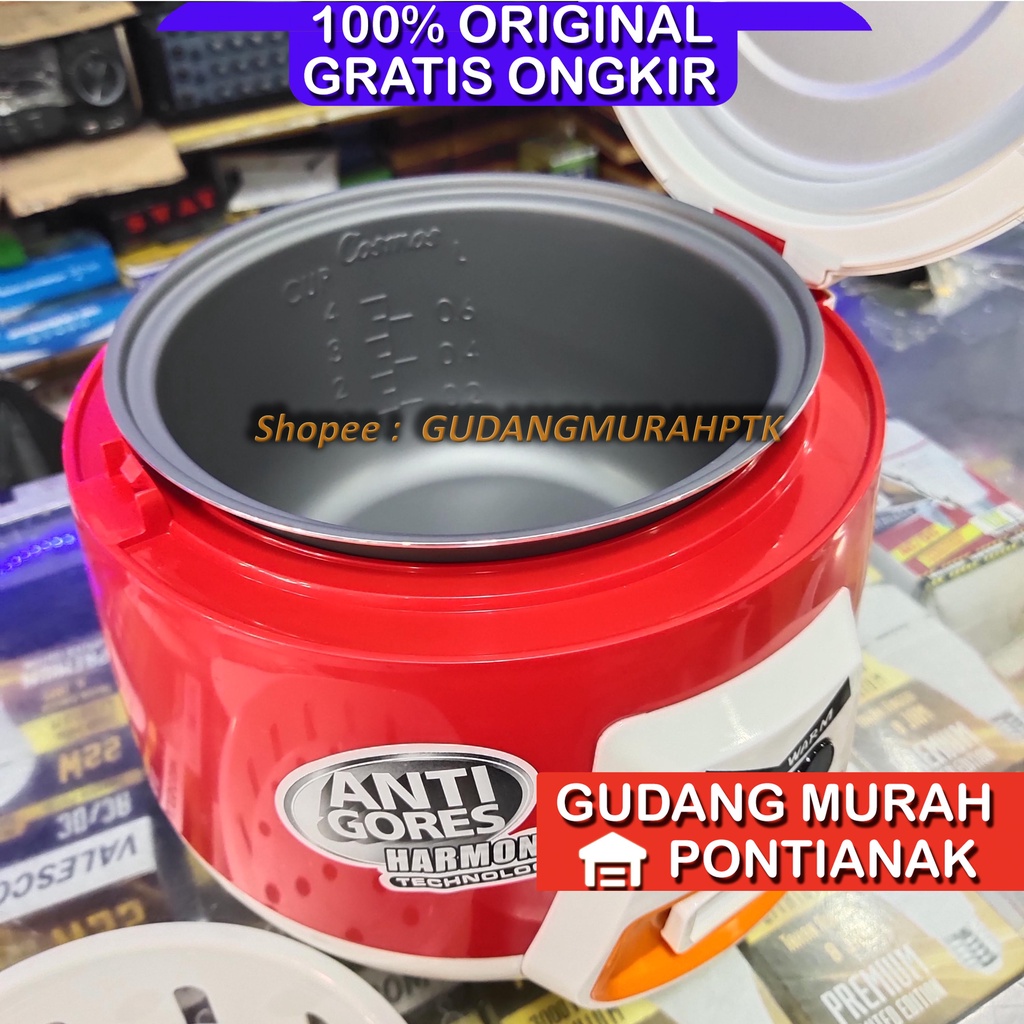 Ricecooker COSMOS ANTI GORES CRJ-6123 Penanak Nasi Magic Com serbaguna memasak dan menghangatkan